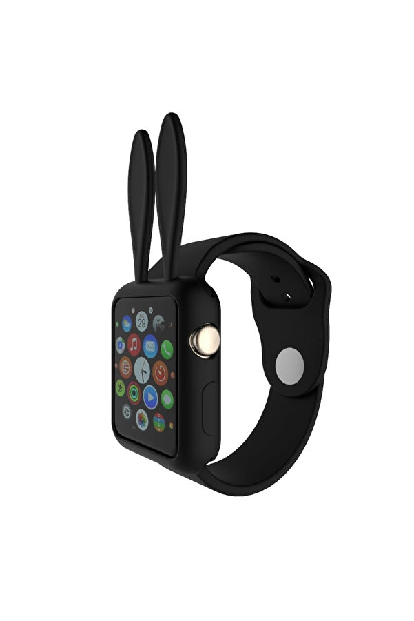 Buti̇k Ally Apple Watch 1-2-3-4 42Mm Tavşan Fi̇gürü Si̇li̇kon Kılıf-(5775)