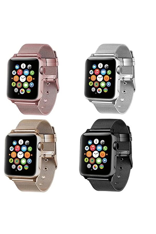 Buti̇k Ally Apple Watch 7-8 45Mm 6-5-4 44Mm Watch Ultra 49Mm Kayış Kordon Çeli̇k Klasi̇k Toka 3-2-1 42Mm-(577