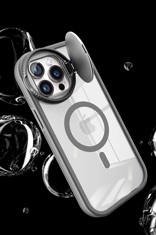 Buti̇k İphone 11 Kılıf Teleskop Lens Magsafe Si̇li̇kon Kapak - Si̇yah-(5796)