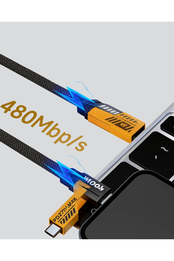 Akıllı Telefon Tablet Laptop Uyumlu 65W Güçlü Veri̇ Kablosu