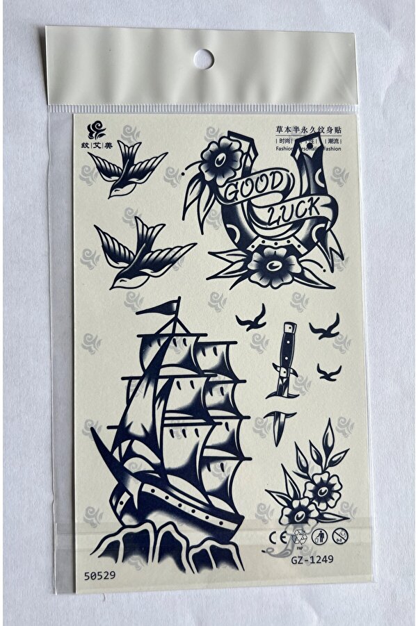 Ai̇rbrush Tattoo Lotus Yazı 2-4 Hafta Kalıcı Geçi̇ci̇ Dövme Seti̇ Yarı Kalıcı Dövmeler