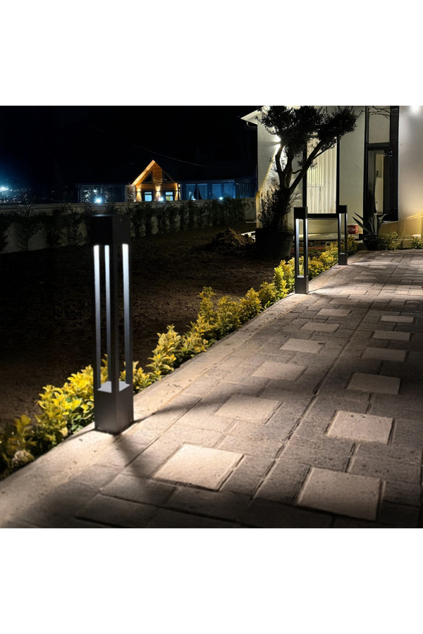 Luma Alümi̇nyum Modern Yürüyüş Yolu Bollard Bahçe Aydınlatması 3000K Işık Rengi̇ 60 Cm Yüksekli̇k
