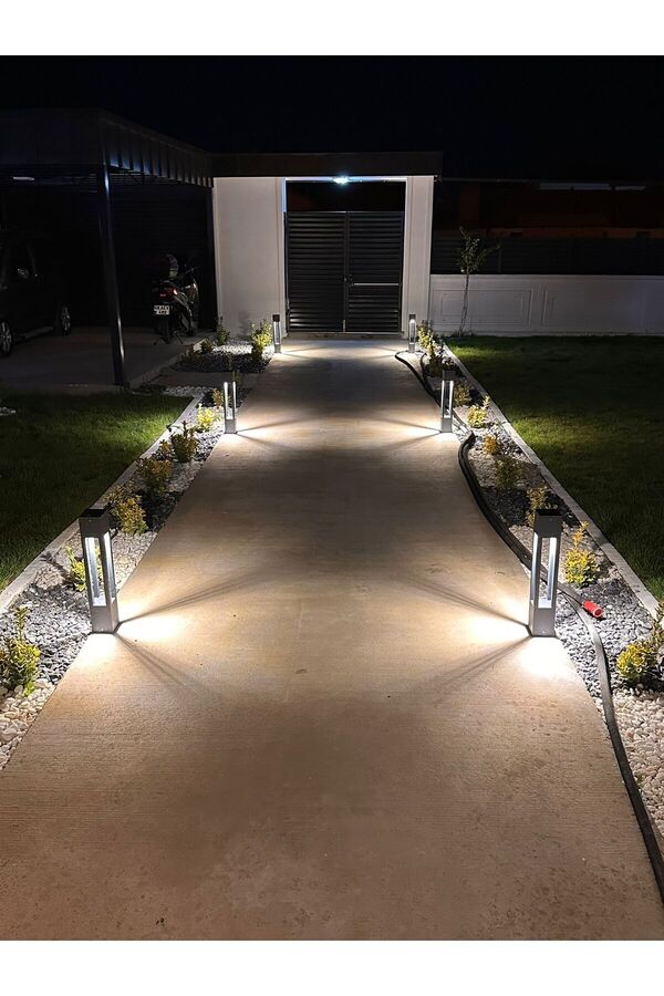 Luma Alümi̇nyum Modern Yürüyüş Yolu Bollard Bahçe Aydınlatması 3000K Işık Rengi̇ 60 Cm Yüksekli̇k