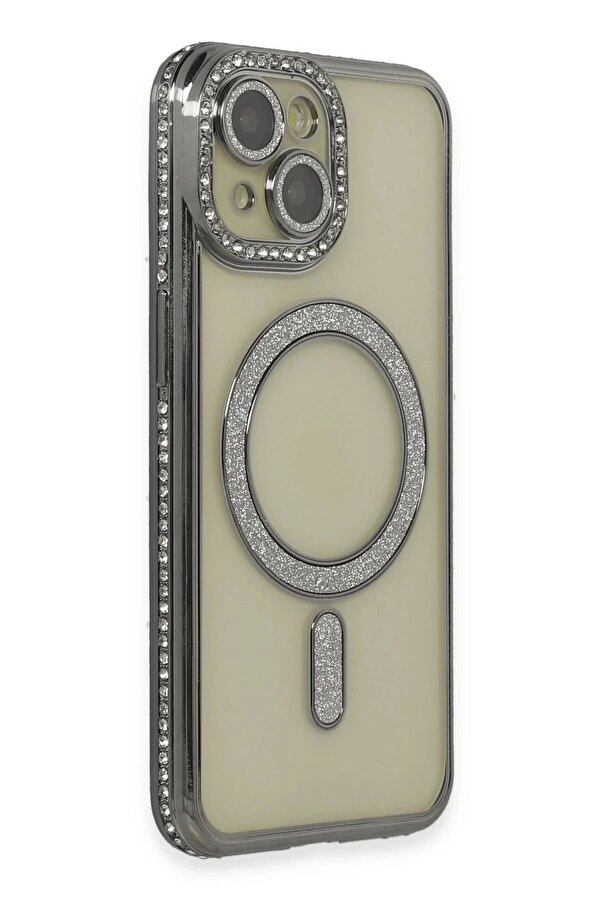 Buti̇k İphone 15 Kılıf Joke Si̇mli̇ Magneti̇csafe Kılıf - Gri̇-(5796)