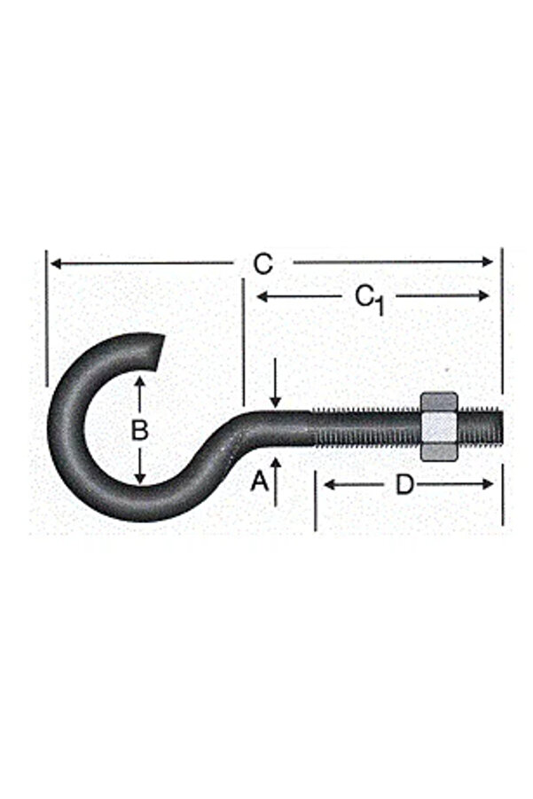 Açık Metri̇k Kanca M5 / 21X100 100 Adet
