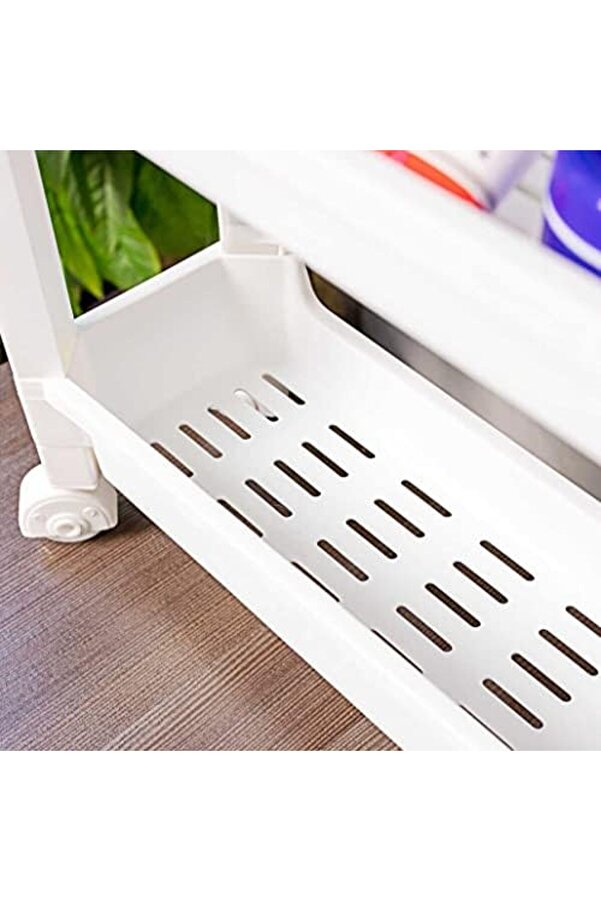 Shopverse Org-65 Tekerlekli̇ 3 Katlı Organi̇zer Raf Beyaz Trendfli̇ck 1014773