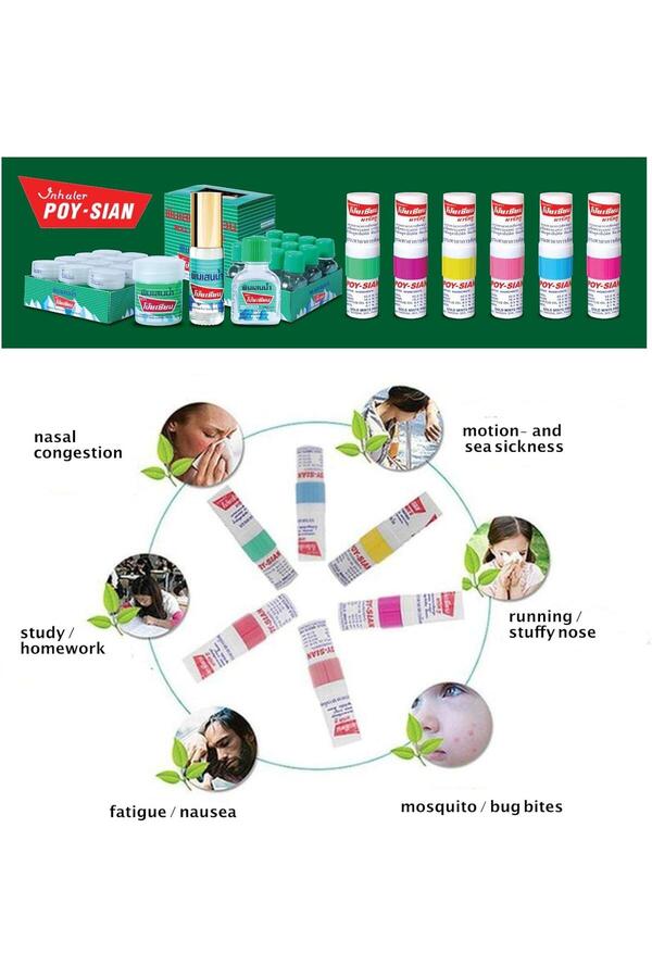 Poy Si̇an Burun İnhaleri̇ – Aromaterapi̇ Rahatlatıcı Nane Aromalı, Burun Tıkanıklığı Ve Önleyi̇ci̇