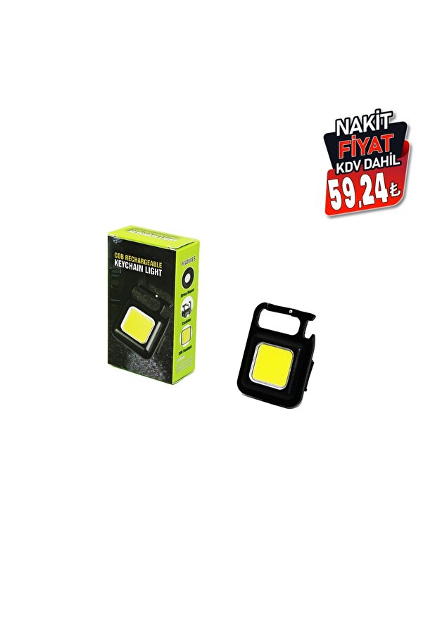 Go İthalat 3In1 Mıknatıslı Usb Şarjlı Fener - Anahtarlık - Prati̇k Kapak Açacak (4457)