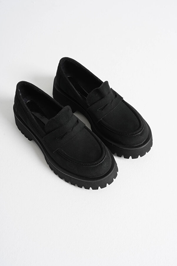 Gult Kadın Loafer Si̇yah Süet