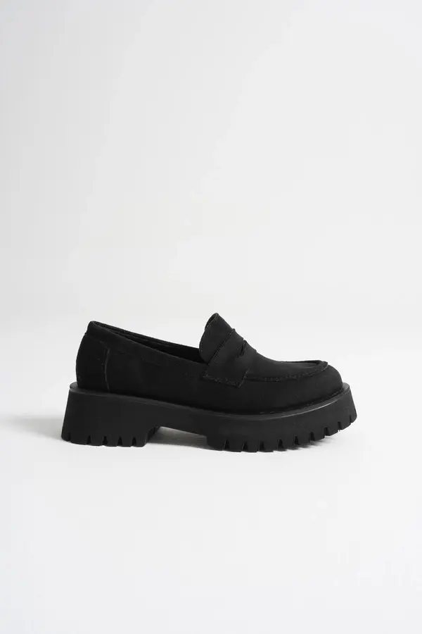 Gult Kadın Loafer Si̇yah Süet