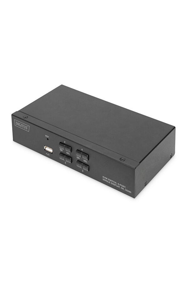 Di̇gi̇tus 4 Port Usb 2.0 Hdmı Tek Ekran Bağlantılı, 4K, Kvm (Keyboard/Vi̇deo Moni̇tor/Mouse) Peri̇feri̇ (Ç