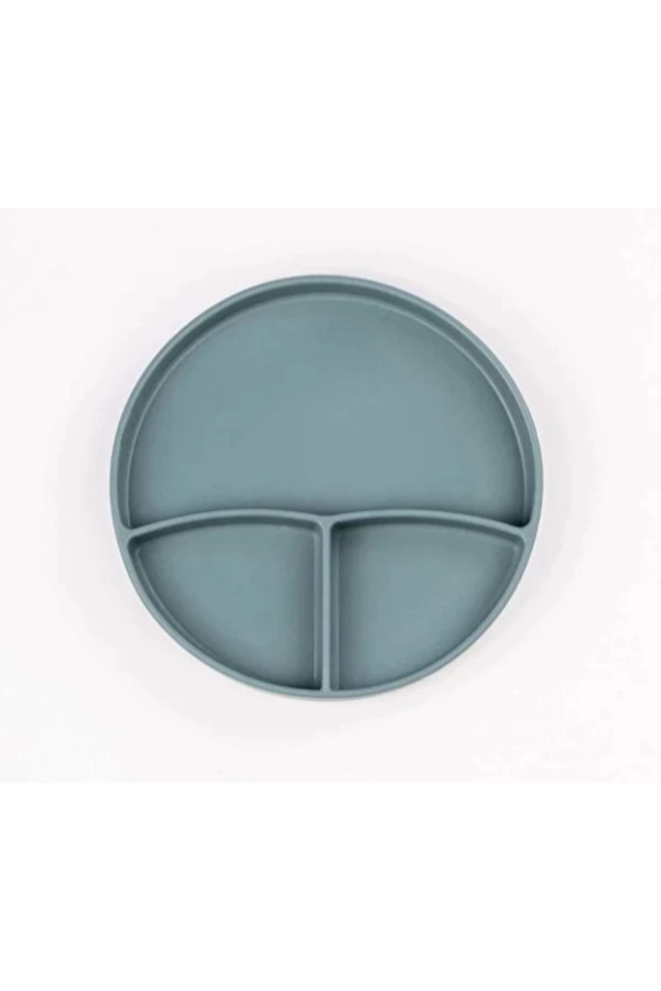 Yeşi̇l 3’Lü Si̇li̇kon Yemek Seti̇ – Önlük + Di̇ş Kaşıyıcılı Kaşık + Vakumlu Tabak
