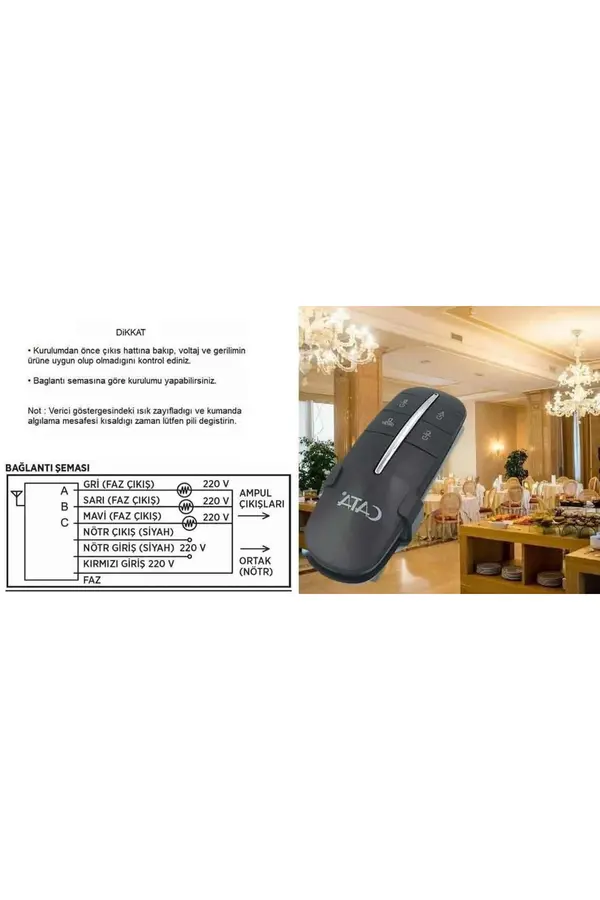 Cata Ct 9115 3X1000 3Lü Aydınlatma Kumandası