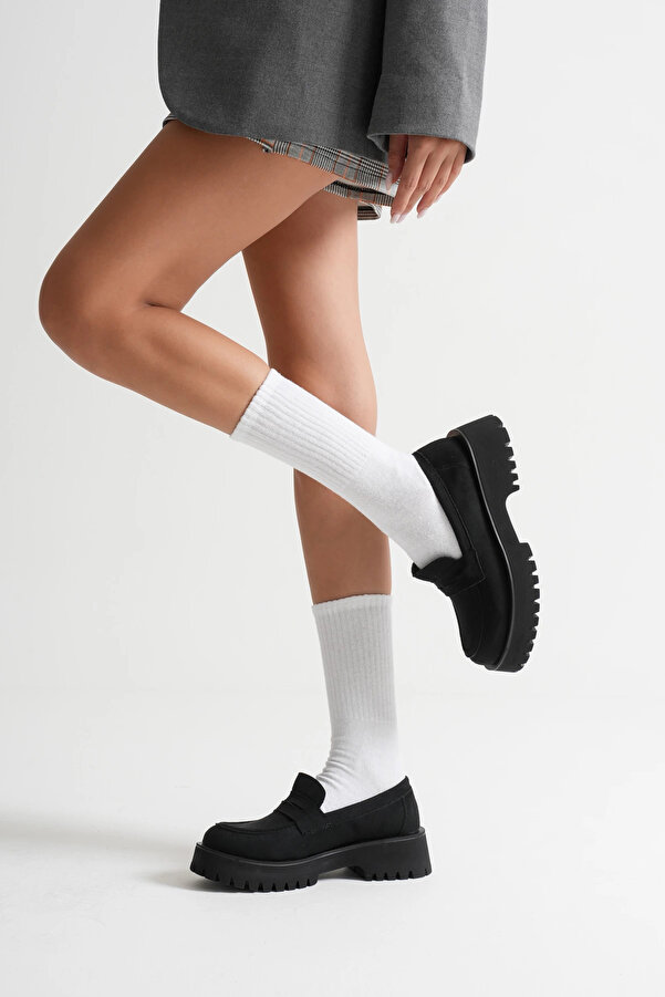 Gult Kadın Loafer Si̇yah Süet