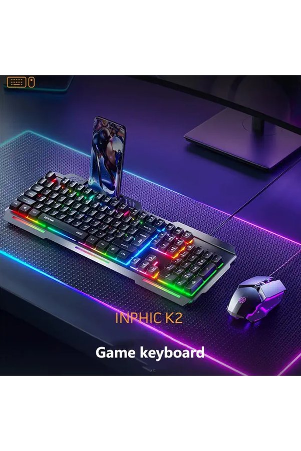 Ezere Inphic K2 Usb Kablolu Oyun Klavyesi 104-Key Sessiz Oyun Klavyesi Bilgisayar Laptop İ - Karbul9477-1