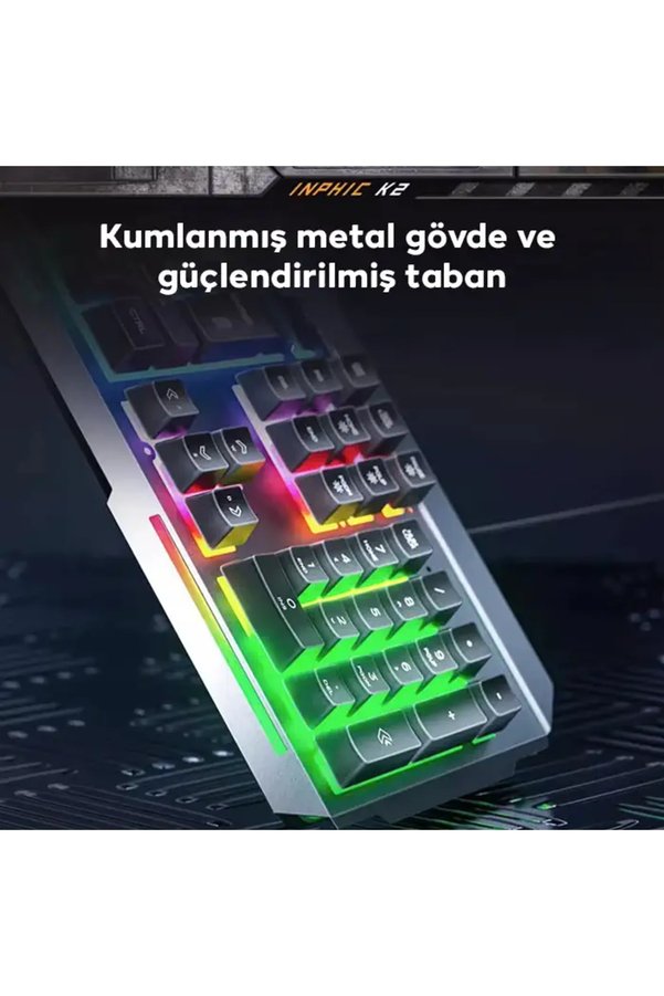 Ezere Inphic K2 Usb Kablolu Oyun Klavyesi 104-Key Sessiz Oyun Klavyesi Bilgisayar Laptop İ - Karbul9477-1