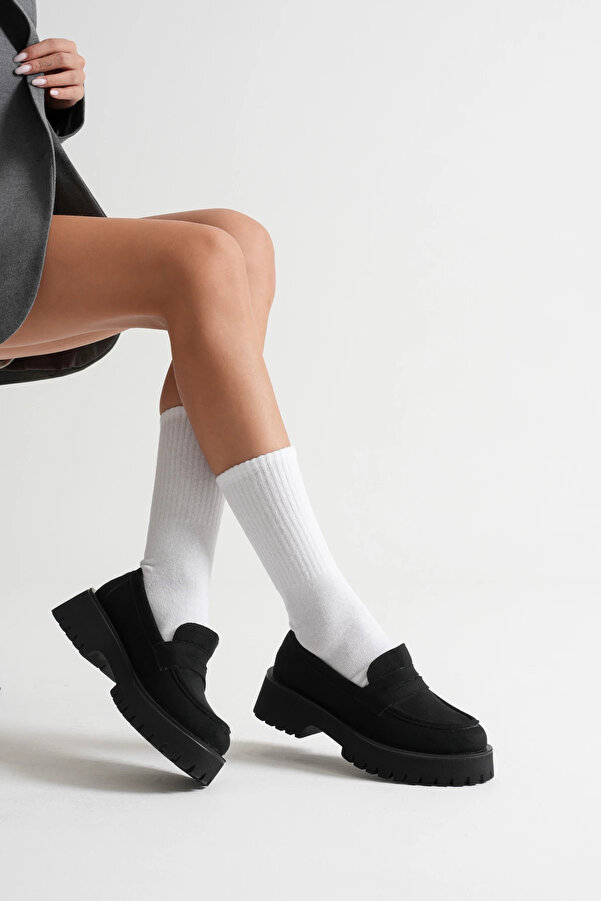 Gult Kadın Loafer Si̇yah Süet