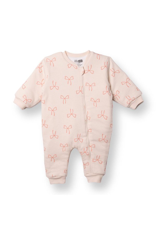ebebek Hello Baby HelloBaby Kız Bebek 2.5 Tog Uyku Tulumu İnterlok Bisiklet Yaka Uzun Kol Ribanalı Paça