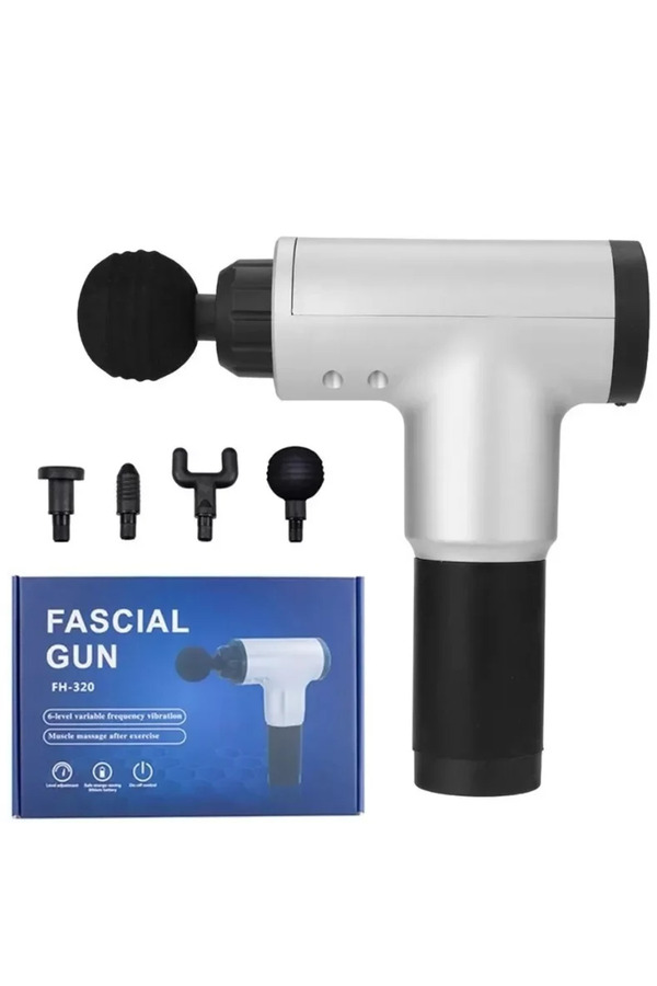 Go İthalat Fasci̇al Gun Rh-320 6 Kademe Hız Ayarlı, 4 Parça Başlıklı, Usb Şarjlı, Masaj Tabanca Aleti̇ (5263)