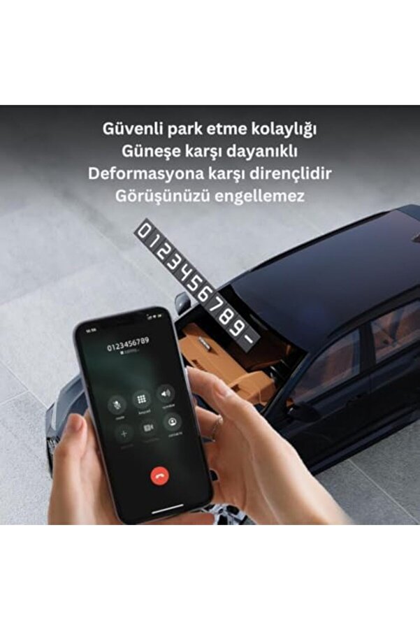 Buybeam Premıum Deri̇ Alaşım Gi̇zlenebi̇li̇r Araç Telefon Numaratörü Geçi̇ci̇ Telefon Numaratörü Polyrush