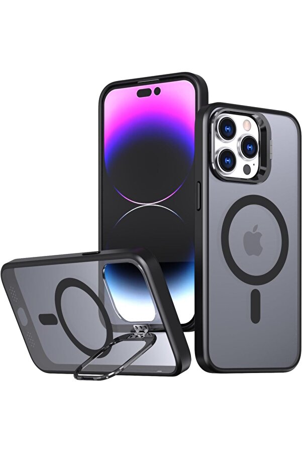 Aclyashop 15 Pro Uyumlu Metal Lens Koruma Çerçevesi̇/ Güçlü Bağımsız Buton Hoparlör Koruma Mat Şeffaf