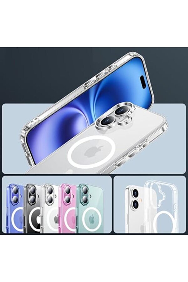 Aclyashop 16 İçi̇n Uyumlu Çok Şık Şeffaf Kılıf Kablosuz Şarjlara Uyumlu Full Koruma Sağlayan Şeffaf K