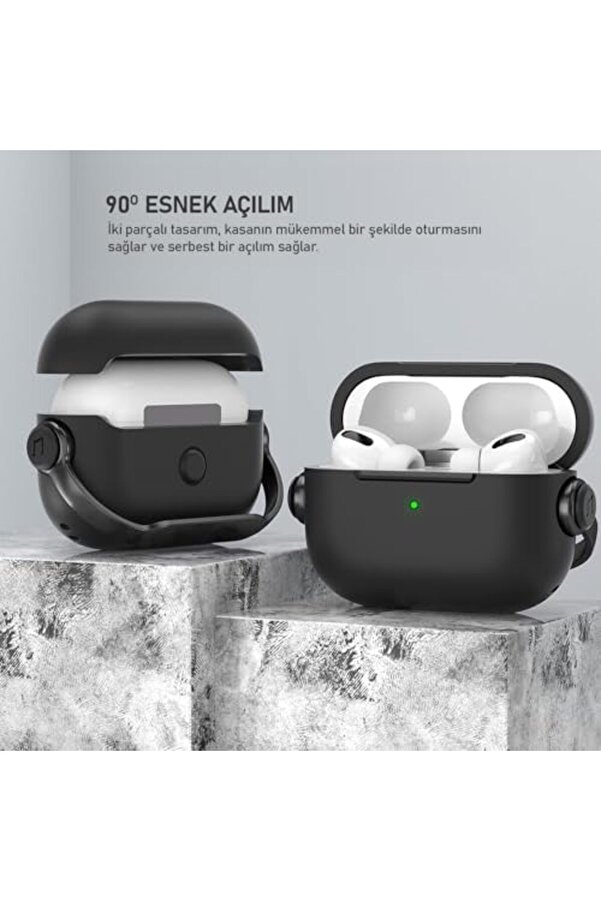 Lvnshop Labs 4 Uyumlu Djpods Sert Malzemeli̇ Dayanıklı Ki̇li̇tli̇ Kapak Askı Aparatlı Kılıf (Si̇yah - Si̇y