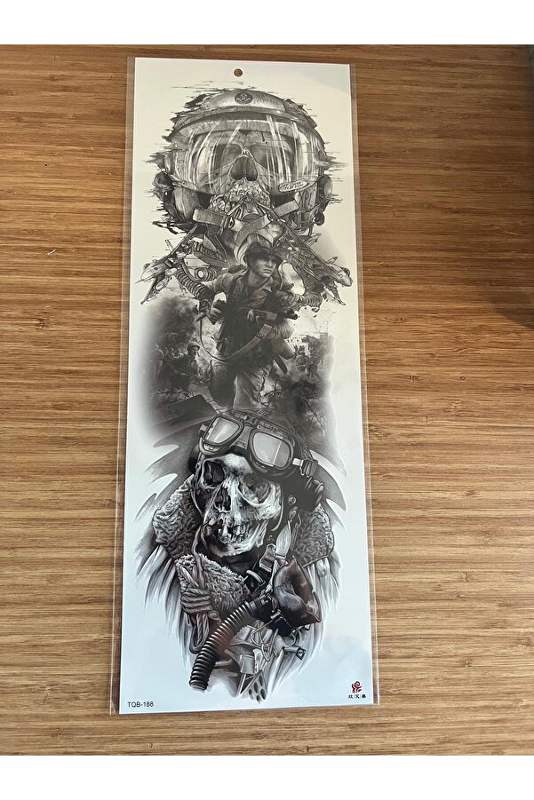 Ai̇rbrush Tattoo Kruru Kafa 1 Hafta Kalıcı Tam Kol Bacak Yapıştırma Geçi̇ci̇ Dövme 46 Cm