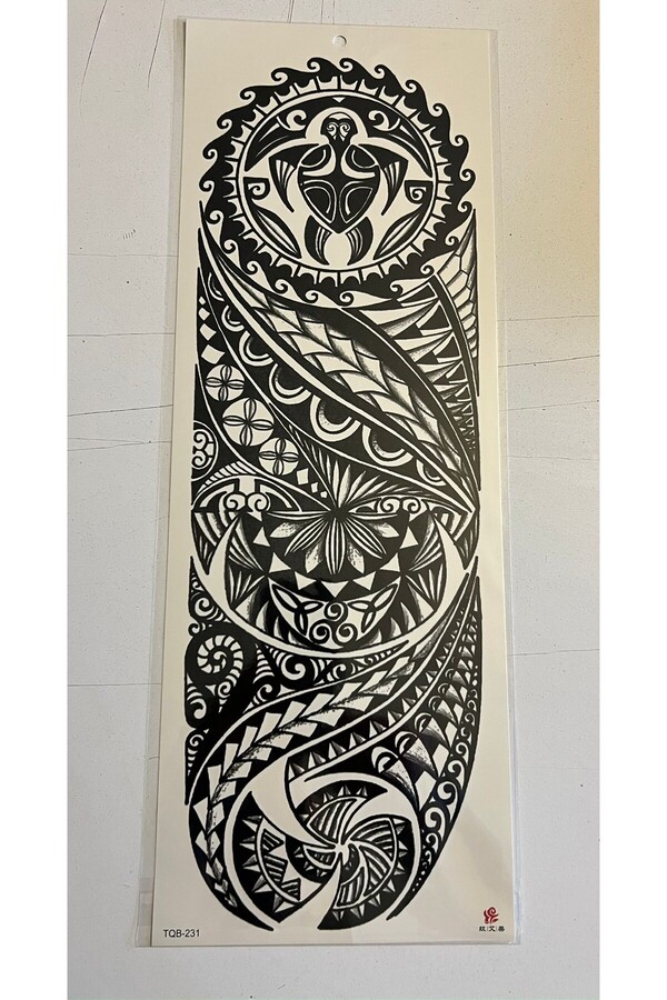 Ai̇rbrush Tattoo Maori̇ Tri̇bal 1 Hafta Kalıcı Tam Kol Bacak Yapıştırma Geçi̇ci̇ Dövme 46 Cm
