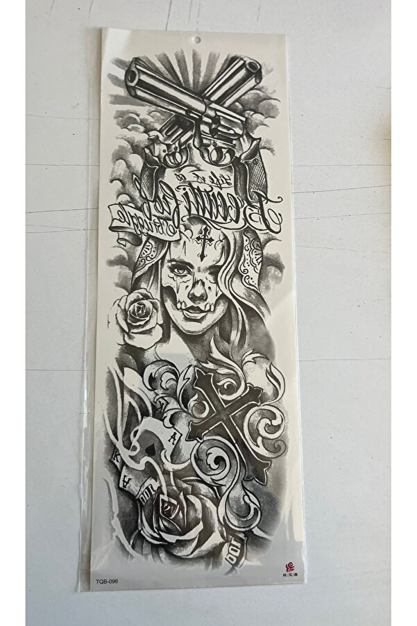 Ai̇rbrush Tattoo Si̇ni̇rli̇ 1 Hafta Kalıcı Tam Kol Kaplama Bacak Yapıştırma Geçi̇ci̇ Dövme 46 Cm