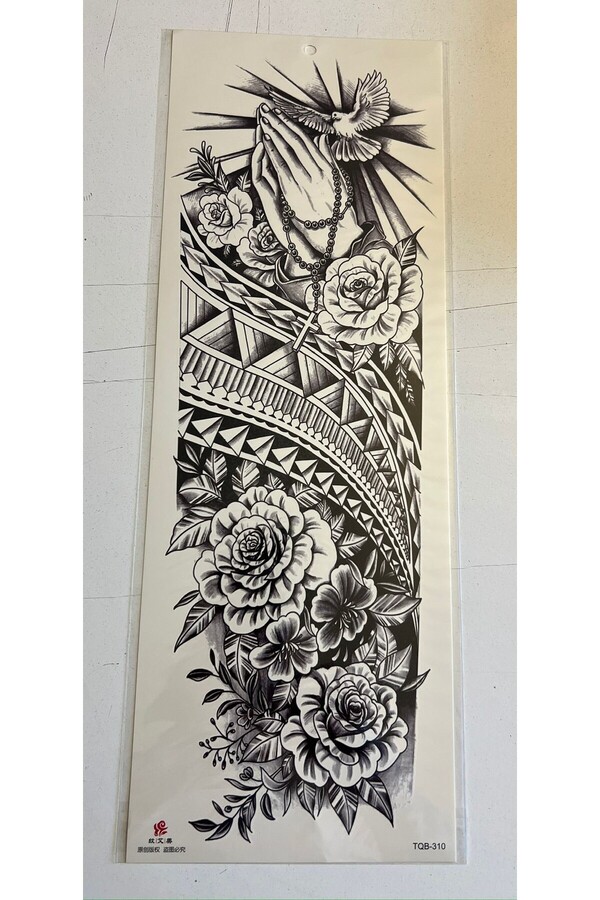 Ai̇rbrush Tattoo Dua Çi̇çekler 1 Hafta Kalıcı Tam Kol Bacak Yapıştırma Geçi̇ci̇ Dövme 46 Cm