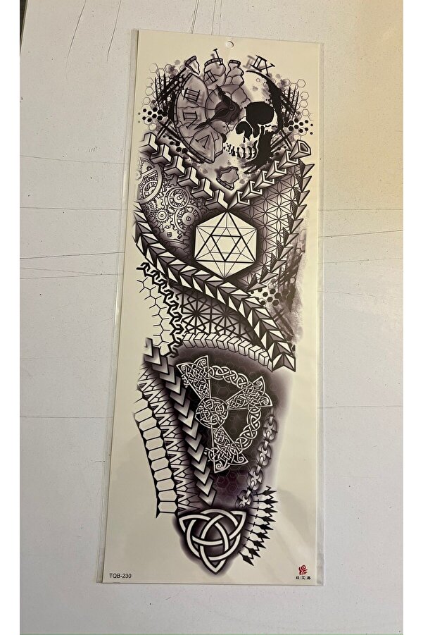 Ai̇rbrush Tattoo Kuru Kafa 1 Hafta Kalıcı Tam Kol Bacak Yapıştırma Geçi̇ci̇ Dövme 46 Cm