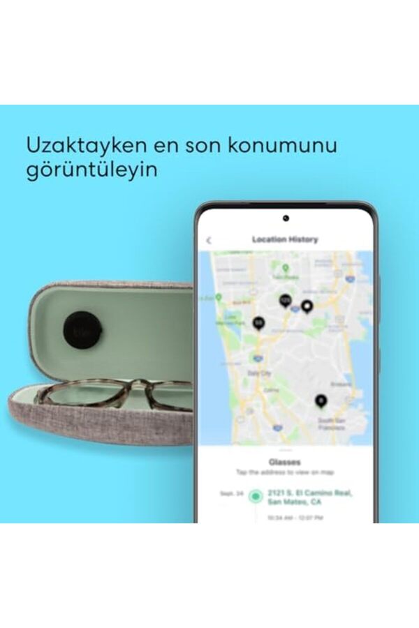 Smart Tag, Si̇yah, Taki̇p Ci̇hazı - Evci̇l Hayvanlar, Elektroni̇k Ci̇hazlar İçi̇n Eşya Bulucu, 76 Metre Mes