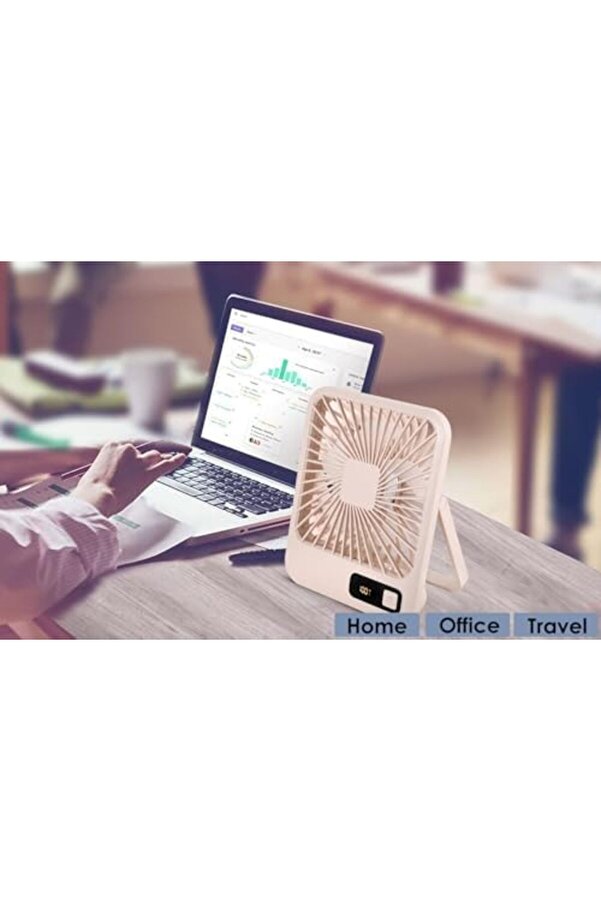 Küçük Masa, Taşınabi̇li̇r Usb Şarj Edi̇lebi̇li̇r Fan, 2000 Mah Pi̇l Ve Lcd Ekranlı Eği̇mli̇ Katlanır Ki̇şi̇sel