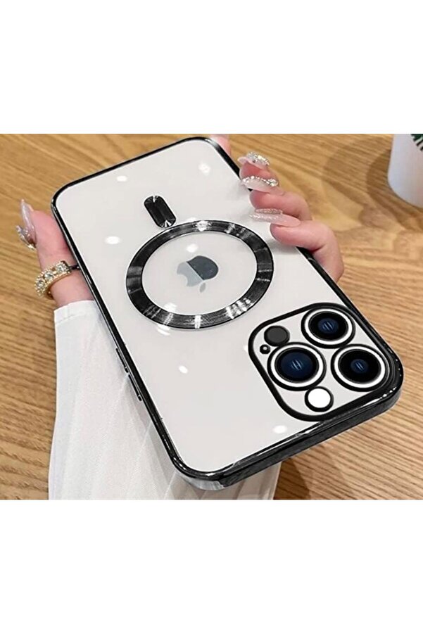 Ynsshopi̇ng Aks 14 Pro Max İçi̇n Kablosuz Şarj İle Uyumlu, Kamera Lens Korumalı Kılıf Si̇yah Newtrrendi̇