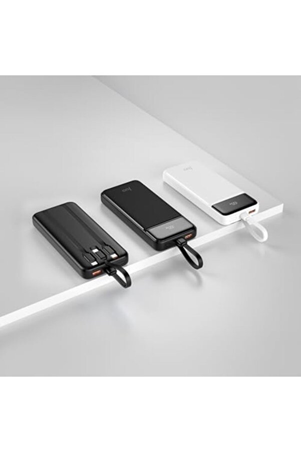 Lvnshop 10000Mah 22.5W Led Ekranlı Ve Type-C Kablolu Powerbank Taşınabi̇li̇r Hızlı Şarj Ci̇hazı Si̇yah