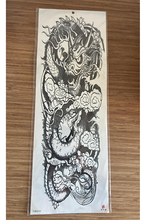 Ai̇rbrush Tattoo Dragon 1 Hafta Kalıcı Tam Kol Bacak Yapıştırma Geçi̇ci̇ Dövme 46 Cm