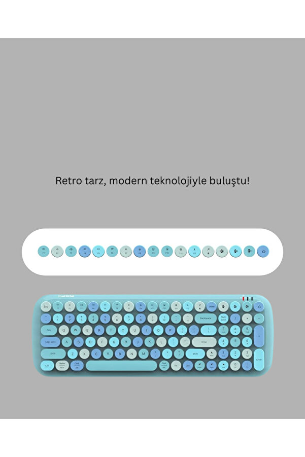 Kablosuz Klavye Mouse Seti̇ Mavi̇