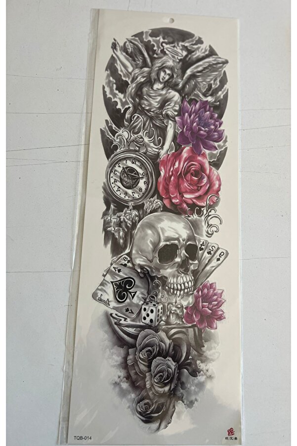 Ai̇rbrush Tattoo İskambi̇l 1 Hafta Kalıcı Tam Kol Bacak Yapıştırma Geçi̇ci̇ Dövme 46 Cm