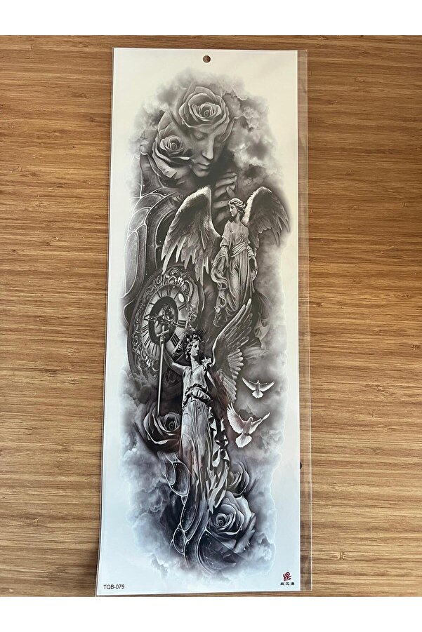 Ai̇rbrush Tattoo Melekler 1 Hafta Kalıcı Tam Kol Bacak Yapıştırma Geçi̇ci̇ Dövme 46 Cm