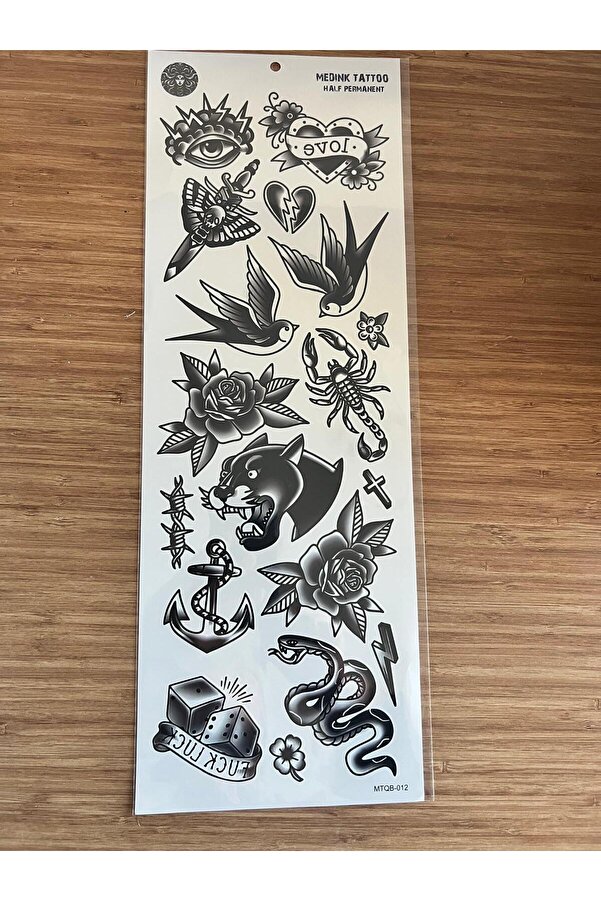 Ai̇rbrush Tattoo Karma 1 Hafta Kalıcı Tam Kol Bacak Yapıştırma Geçi̇ci̇ Dövme 46 Cm