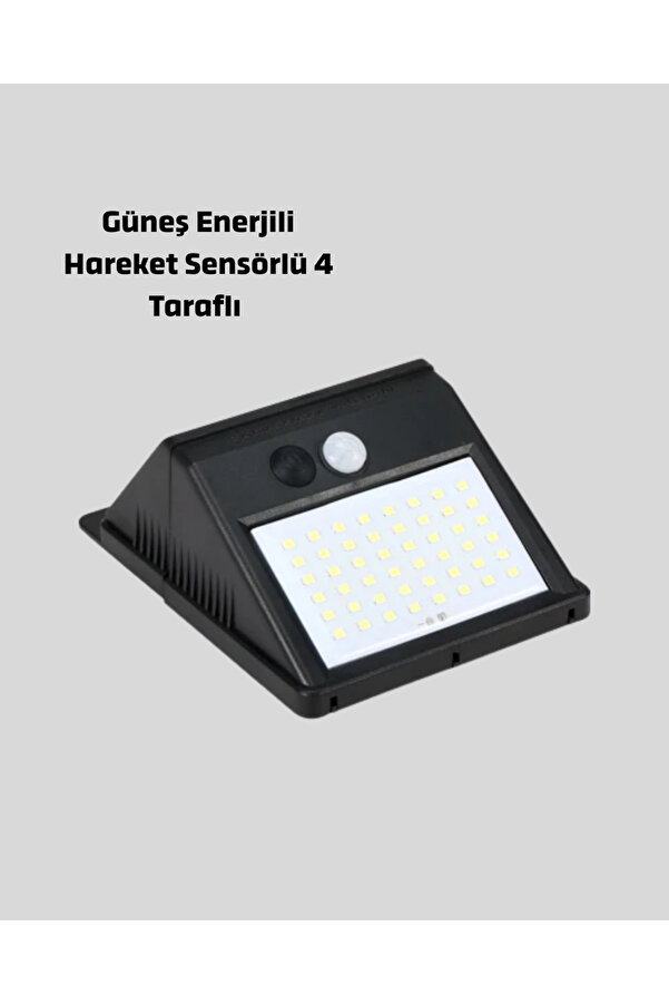 Solar Güneş Enerji̇li̇ Hareket Sensörlü 4 Taraflı Bahçe Lambası – Ip65 Su Geçi̇rmez, 100 Led