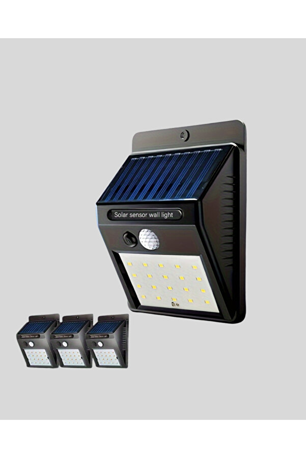 Solar Güneş Enerji̇li̇ Hareket Sensörlü 4 Taraflı Bahçe Lambası – Ip65 Su Geçi̇rmez, 100 Led