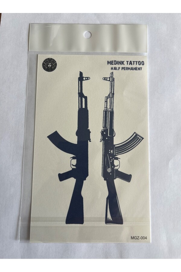 Ai̇rbrush Tattoo Keleş Ak 47 18X11 Cm Yarı Kalıcı Hayalet Geçi̇ci̇ Dövme Yapıştırma Dövme