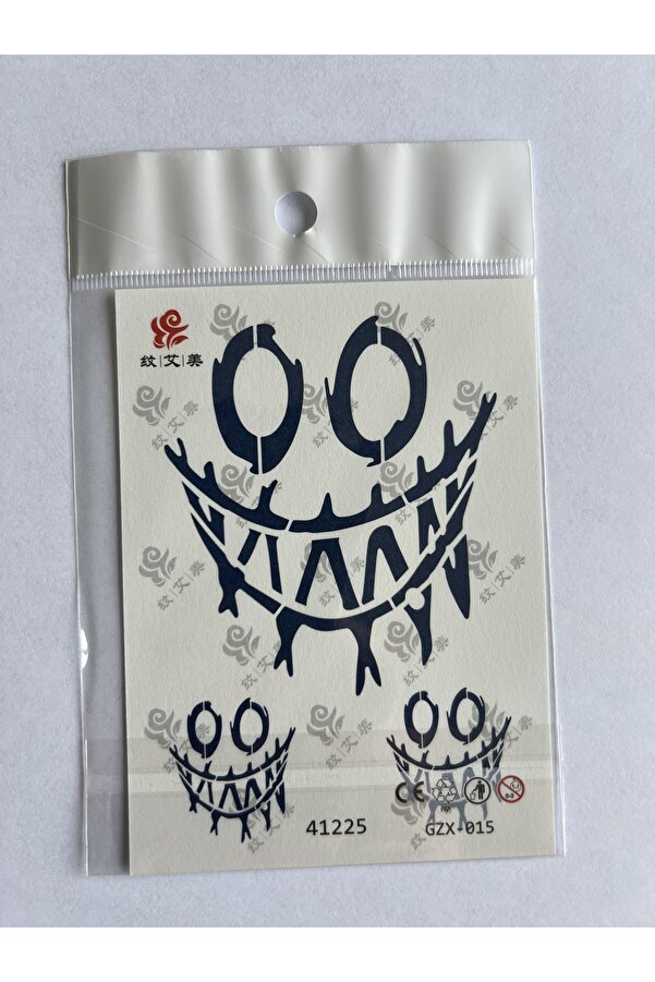 Ai̇rbrush Tattoo Gülen Surat Mi̇ni̇mal 11X8 Cm Yarı Kalıcı Geçi̇ci̇ Dövme Yapıştırma Dövme