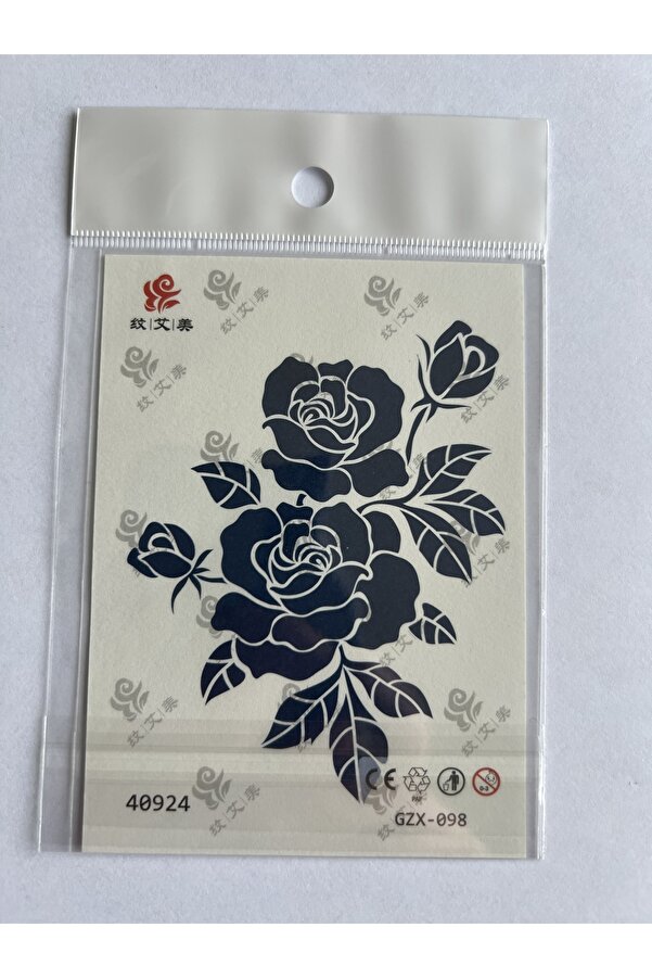 Ai̇rbrush Tattoo Gül Mi̇ni̇mal 11X8 Cm Yarı Kalıcı Geçi̇ci̇ Dövme Yapıştırma Dövme