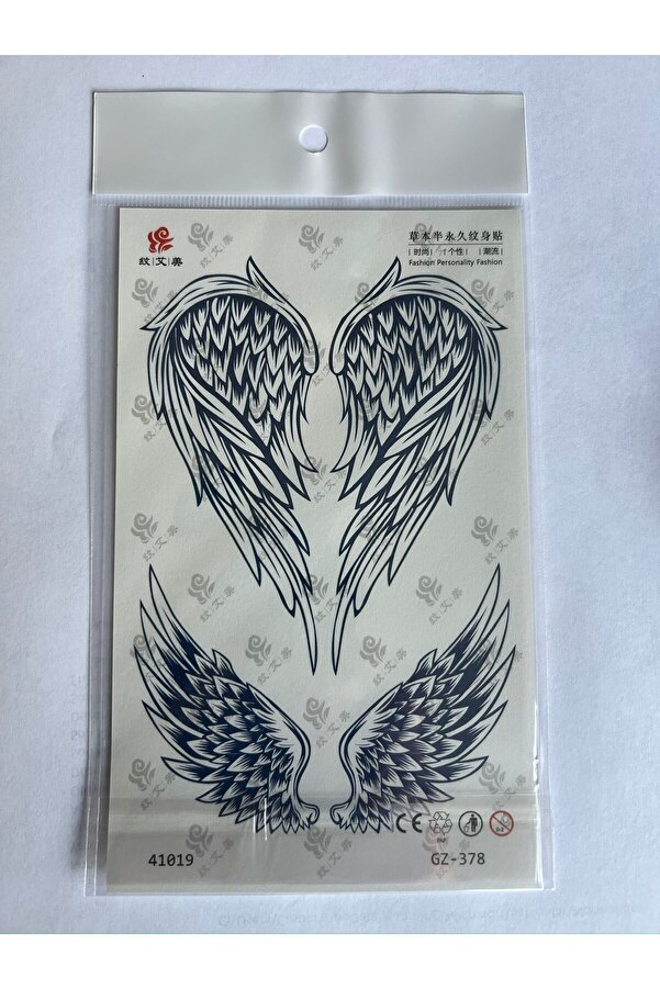 Ai̇rbrush Tattoo Kanat 18X11 1 Aylık Yarı Kalıcı Yapıştırma Geçi̇ci̇ Dövme