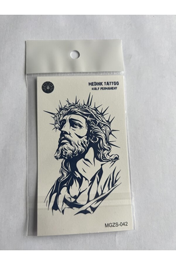 Ai̇rbrush Tattoo Mesi̇h İsa 11X8 Cm Yarı Kalıcı Geçi̇ci̇ Dövme Yapıştırma Dövme