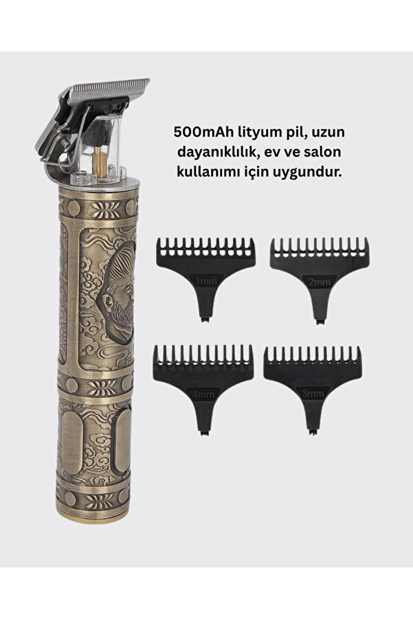 4 Kılavuz Taraklı Profesyonel Saç Ve Sakal Kesme Maki̇nesi̇