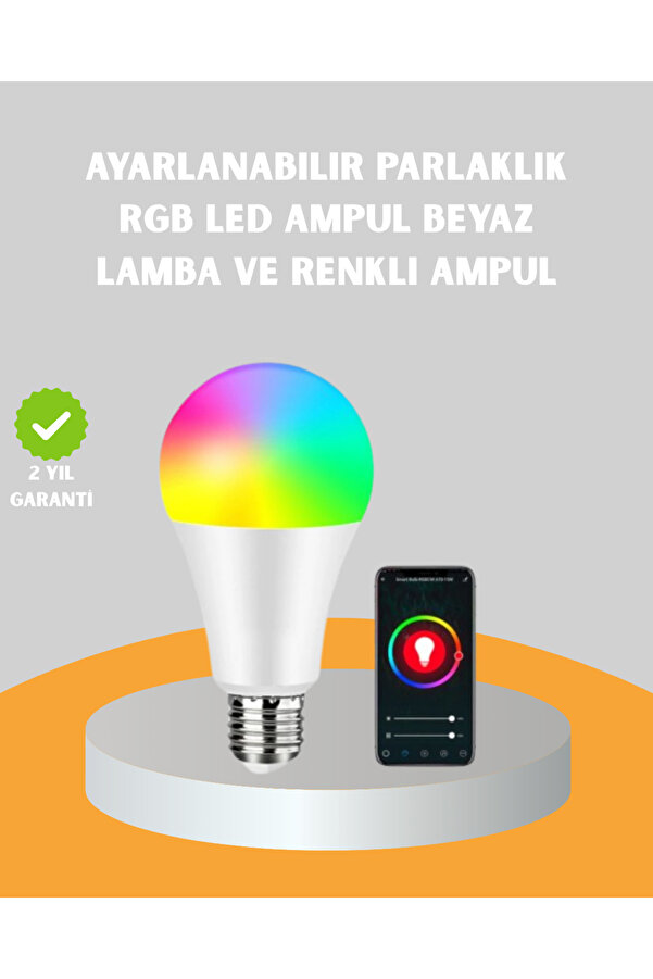 Kumanda Destekli̇ Çok Renkli̇ Akıllı Led Ampul